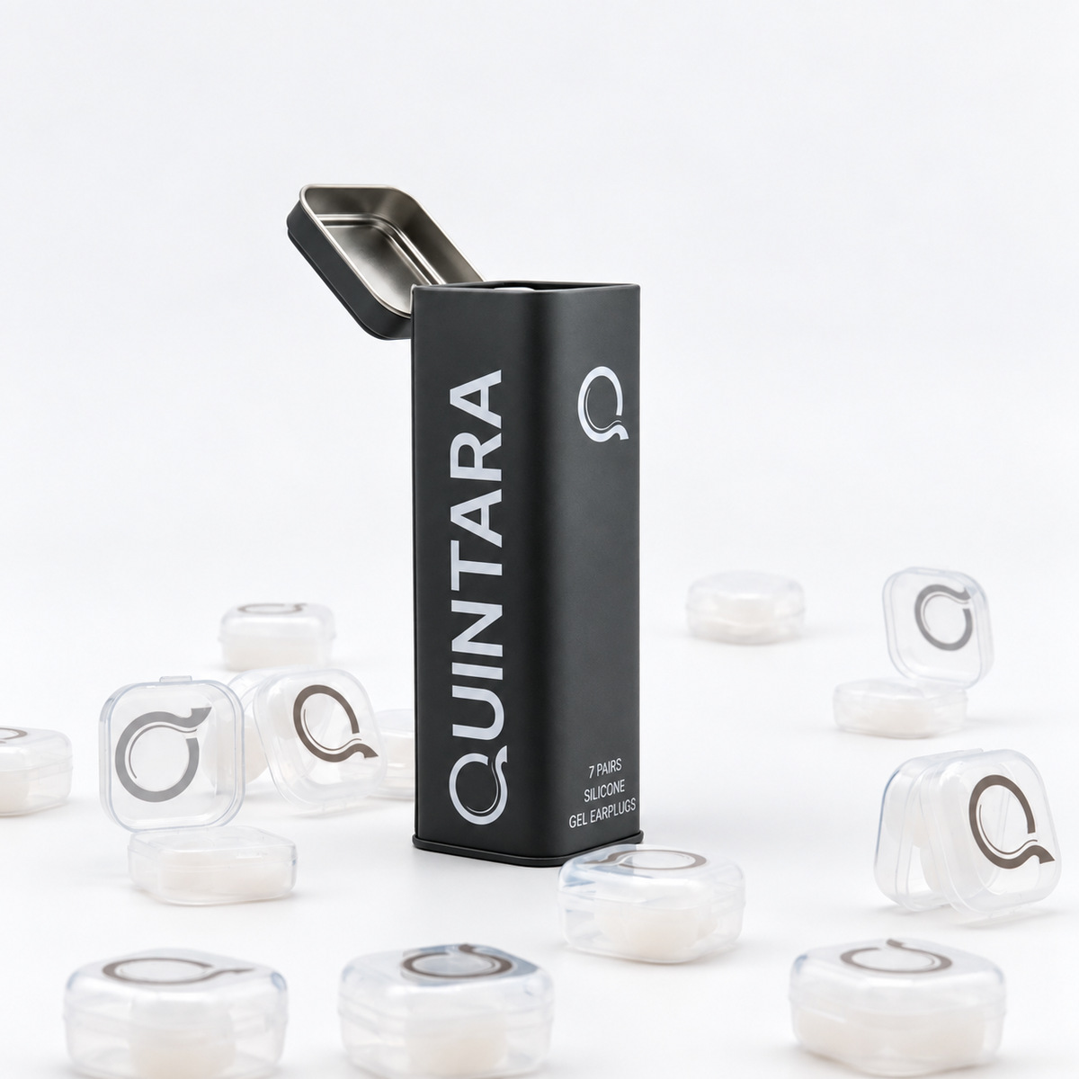 Stack of Quintara pods beside the open case